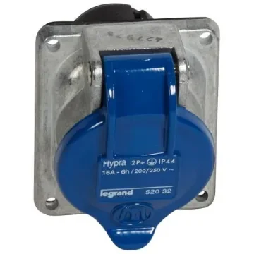Legrand, Hypra IP44 Blue Surface Mount 2P+E Socket Socket, Rated At 16A, 250 V No - 0 520 32 product image