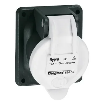 Legrand, Hypra IP44 White 2P Industrial Power Socket, Rated At 16A, 50 V No - 0 524 05 product image