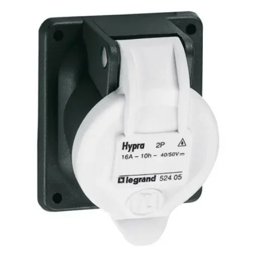 Legrand, Hypra IP44 White 2P Industrial Power Socket, Rated At 16A, 50 V No - 0 524 05 product image