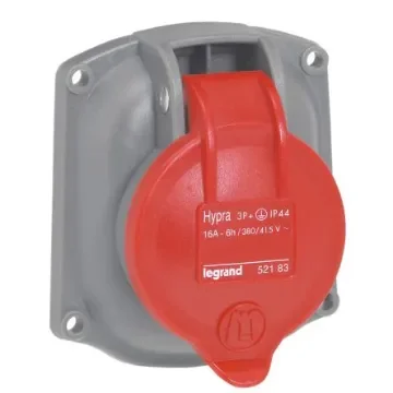 Legrand, Hypra IP44 Red 3P + N + E Socket Socket, Rated At 32A, 415 V No - 0 528 84 product image