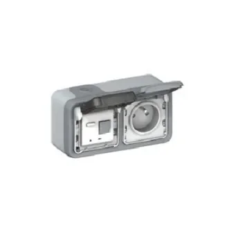 Legrand Grey 2 Gang Electrical Socket, 2 Poles, 16A - 0 695 66 product image