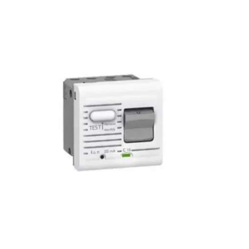 Legrand RCBO, 10A Current Rating, 2P Poles, 10mA Trip Sensitivity, Type A, Mosaic Range - 0 775 33 product image