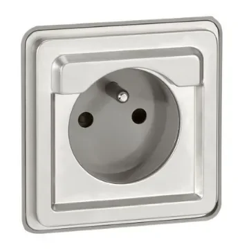 Legrand, Soliroc IP20 Brushed Chrome Standard 2P+E Socket Socket, Rated At 16A, 250 V No - 0 778 32 product image