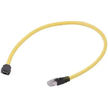 HARTING, 5m Cat6a, Yellow Type A Chinese Plug to Male RJ45 Male, None, Terminated PVC Sheath - 33480653830050 product image