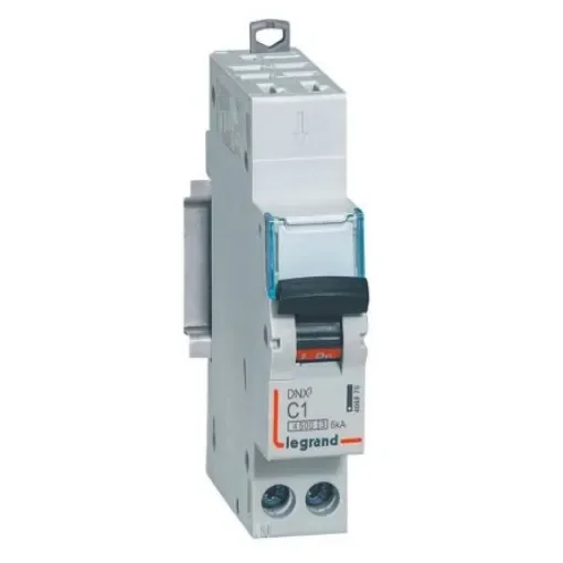Legrand DNX3 Circuit Breaker, 1P, 1A Curve C, 230V AC, 6 kA Breaking Capacity - 406875 product image