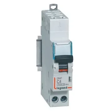 Legrand DNX3 Circuit Breaker, 1+N, 4A Curve C, 230V AC, 6 kA Breaking Capacity - 406878 product image