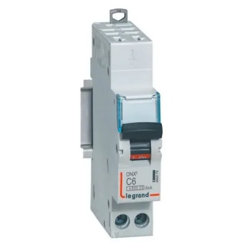 Legrand DNX3 Circuit Breaker, 1+N, 6A Curve C, 230V AC, 6 kA Breaking Capacity - 406879 product image