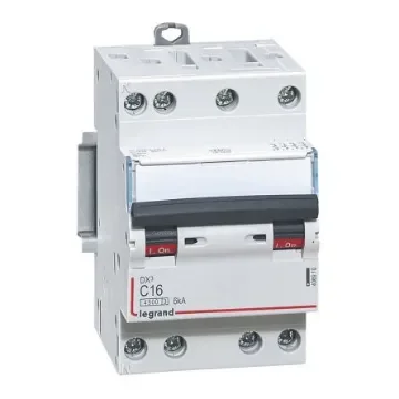 Legrand DX3 Circuit Breaker, 4P, 16A Curve C, 400V AC, 6 kA Breaking Capacity - 406910 product image