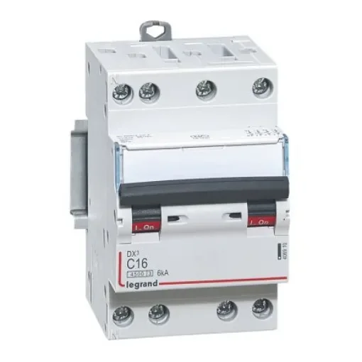 Legrand DX3 Circuit Breaker, 4P, 16A Curve C, 400V AC, 6 kA Breaking Capacity - 406910 product image