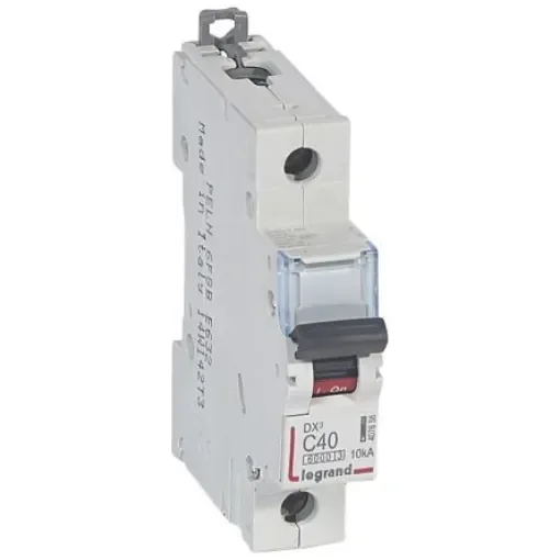 Legrand DX3 Circuit Breaker, 1P, 40A Curve C, 230V AC, 10 kA Breaking Capacity - 407658 product image