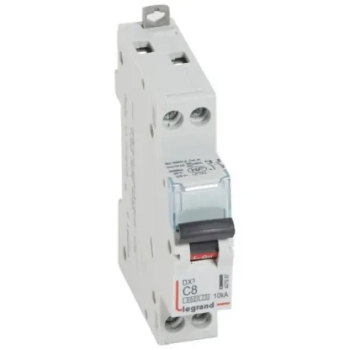 Legrand DX3 Circuit Breaker, 2P, 8A Curve C, 230V AC, 10 kA Breaking Capacity - 407697 product image