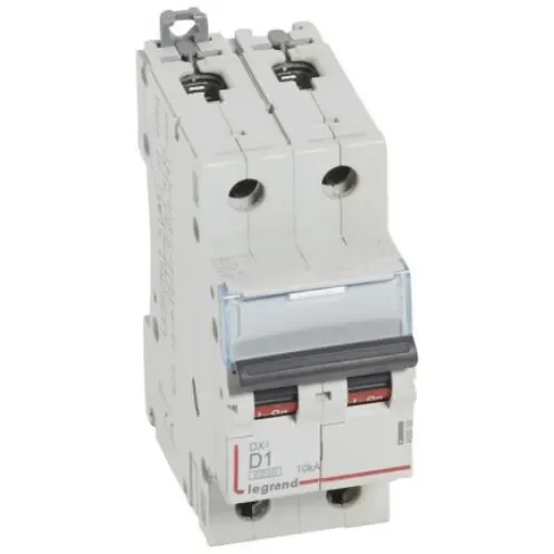 Legrand DX3 Circuit Breaker, 2P, 1A Curve D, 400V AC, 10 kA Breaking Capacity - 408008 product image