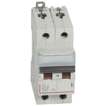Legrand Circuit Breaker, 2P, 10A Curve D, 400V AC, 10 kA Breaking Capacity - 408014 product image