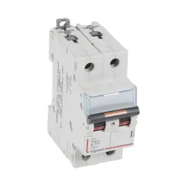Legrand DX3 Circuit Breaker, 2P, 10A, Type Z, 400V AC, 25 kA Breaking Capacity - 409912 product image