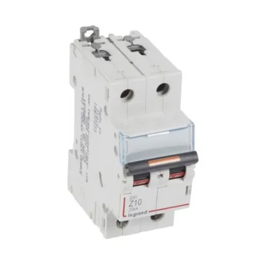 Legrand DX3 Circuit Breaker, 2P, 10A, Type Z, 400V AC, 25 kA Breaking Capacity - 409912 product image