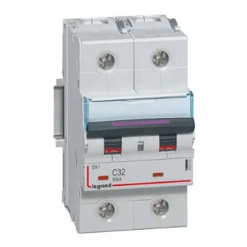 Legrand DX3 Circuit Breaker, 2P, 32A Curve C, 400V AC, 50 kA Breaking Capacity - 410151 product image