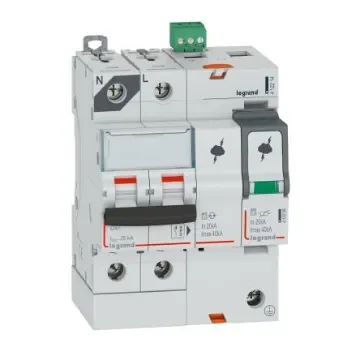 Legrand Single Phase Surge Arrester, 40kA, 2.5kV, DIN Rail Mount - 412214 product image