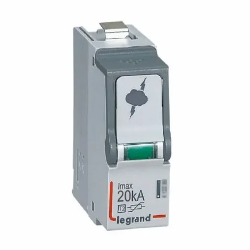 Legrand Single Phase Surge Arrester, 20kA, 1.2kV, DIN Rail Mount - 412297 product image