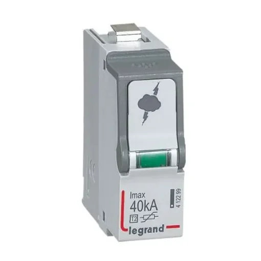 Legrand Single Phase Surge Arrester, 40kA, 1.7kV, DIN Rail Mount - 412299 product image