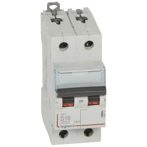 Legrand Circuit Breaker, 2P, 16A Curve D, 400V AC, 10 kA Breaking Capacity - 408015 product image