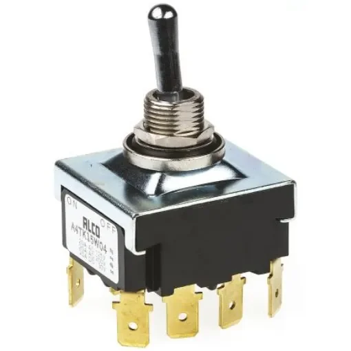 TE Connectivity Toggle Switch, Panel Mount, On-Off, 4PST, Tab Terminal - A4TK15W04 product image