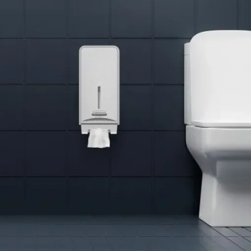 Kimberly Clark Silver Plastic Toilet Paper Dispenser, 32mm x 13.8mm x 14.5mm - 53659 product image