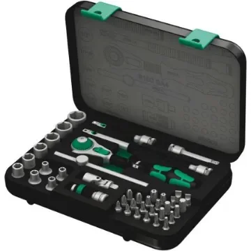 Wera 41-Piece Imperial 1/4 in Standard Socket/Bit Set with Ratchet, 6 point; Hex Bit; Phillips Bit; Pozidriv Bit; - 05003535001 product image