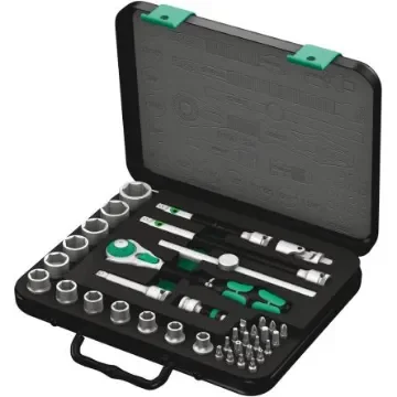 Wera 38-Piece Imperial 3/8 in Standard Socket/Bit Set with Ratchet, 6 point; Hex Bit; Phillips Bit; Pozidriv Bit; - 05003596001 product image