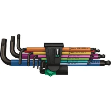 Wera 9 piece L Shape Metric Hex Key Set, 1.5 - 2 - 2.5 - 3 - 4 - 5 - 6 - 8 - 10mm - 05022089001 product image