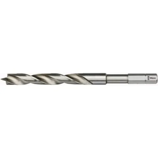 Wera HSS Wood Drill Bit for Wood, 8mm Diameter, 110 mm Overall - 05104604001 product image
