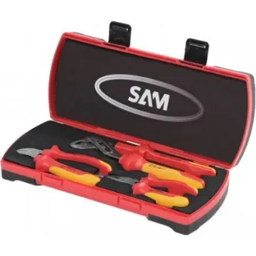 SAM 3-Piece Insulated Plier Set, Straight Tip, VDE/1000V, 36 cm Overall - 237-J3TI product image