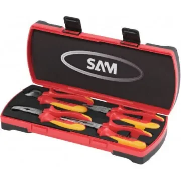 SAM 4-Piece Insulated Plier Set, Straight Tip, VDE/1000V, 37 Overall - 237-J4TI product image