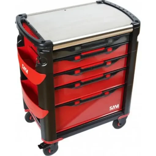 SAM 5 Drawer Stainless Steel Wheeled Tool Trolley - 415H product image