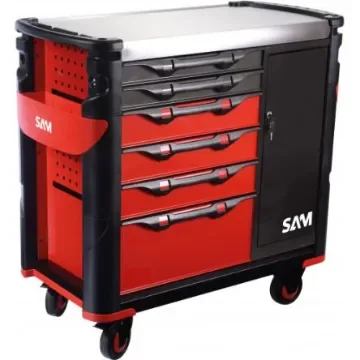 SAM 6 Drawer Stainless Steel Wheeled Tool Trolley - 416-AXE product image