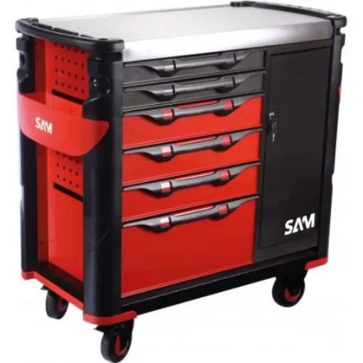 SAM 6 Drawer Stainless Steel Wheeled Tool Trolley - 416-AXE product image
