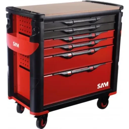 SAM 6 Drawer Stainless Steel Wheeled Tool Trolley - 416-BXL product image
