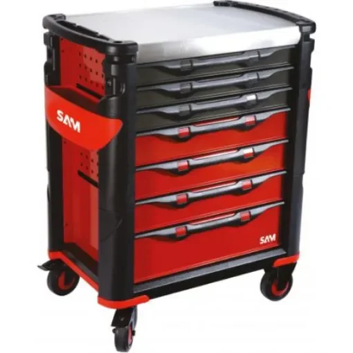 SAM 7 Drawer Stainless Steel Wheeled Tool Trolley - 417H product image