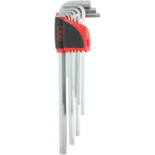 SAM 9 piece L Shape Metric Hex Key Set, 1.5/ 2/ 2.5/ 3/ 4/ 5/ 6/ 8/ 10mm - 67-HR9A product image