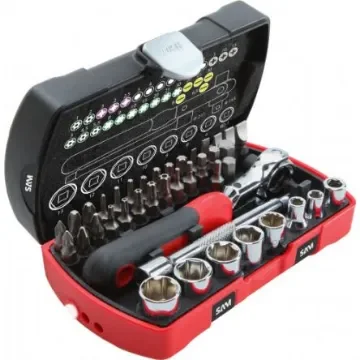 SAM 40-Piece Metric 1/4 in Standard Socket/Bit Set with Ratchet, 6 point; Hex Bit; Phillips Bit; Pozidriv Bit; Slotted - 73-R40 product image