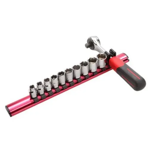 SAM 11-Piece Metric 1/4 in Standard Socket Set with Ratchet, 6 point - 73-RJ11R product image