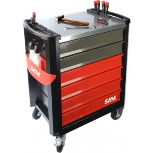 SAM 6 Drawer ABS Wheeled Tool Trolley - CPP-135SV product image