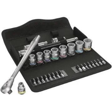 Wera 29-Piece Imperial 3/8 in Standard Socket/Bit Set with Ratchet, 6 point; Hex Bit; Phillips Bit; Pozidriv Bit; Torx - 05004051001 product image