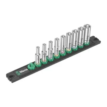 Wera 9-Piece Metric 1/4 in Deep Socket Set , 6 point - 05005410001 product image