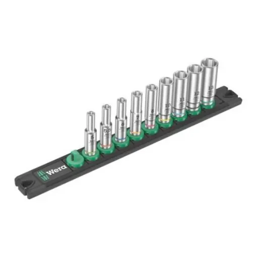 Wera 9-Piece Metric 1/4 in Deep Socket Set , 6 point - 05005410001 product image