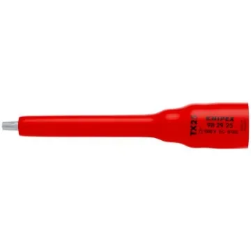 Knipex 3/8 in Drive 3/8in Standard Socket, Torx Bit, TX25, VDE/1000V, 123 mm Overall Length - 98 29 25 product image