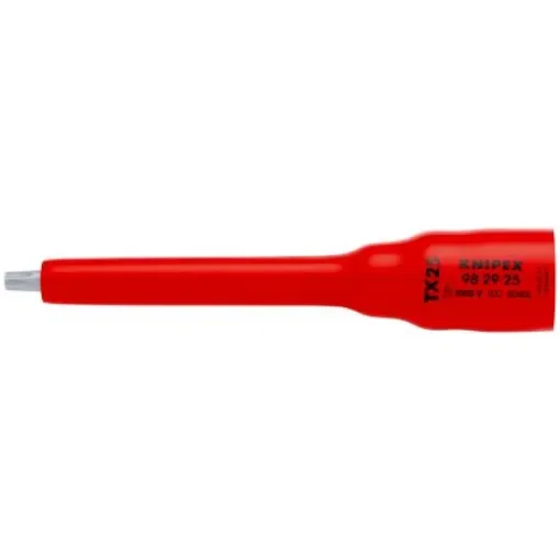 Knipex 3/8 in Drive 3/8in Standard Socket, Torx Bit, TX25, VDE/1000V, 123 mm Overall Length - 98 29 25 product image