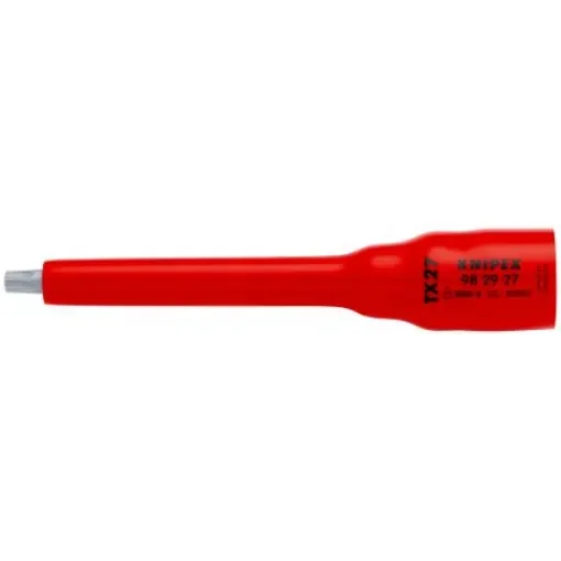 Knipex 3/8 in Drive 3/8in Standard Socket, Torx Bit, TX27, VDE/1000V, 123 mm Overall Length - 98 29 27 product image