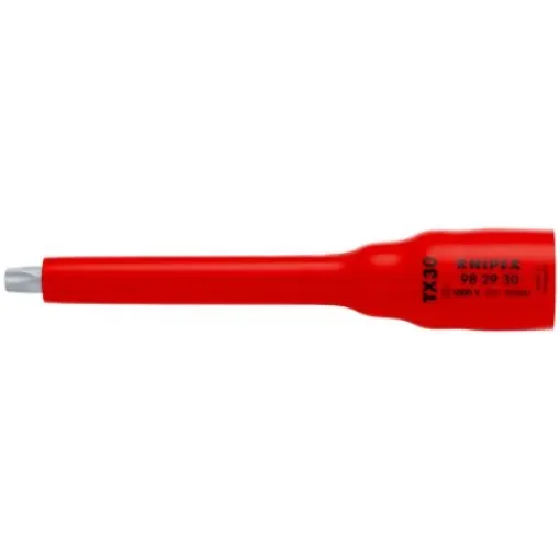 Knipex 3/8 in Drive 3/8in Standard Socket, Torx Bit, TX30, VDE/1000V, 123 mm Overall Length - 98 29 30 product image