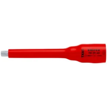 Knipex 3/8 in Drive 3/8in Standard Socket, Torx Bit, TX40, VDE/1000V, 123 mm Overall Length - 98 29 40 product image