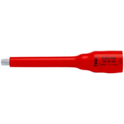 Knipex 3/8 in Drive 3/8in Standard Socket, Torx Bit, TX40, VDE/1000V, 123 mm Overall Length - 98 29 40 product image